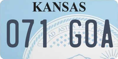 KS license plate 071GOA