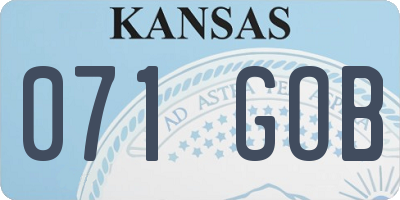 KS license plate 071GOB