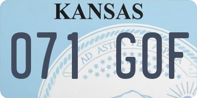 KS license plate 071GOF