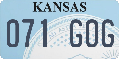 KS license plate 071GOG