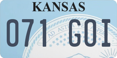 KS license plate 071GOI