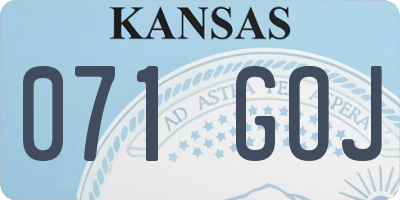 KS license plate 071GOJ