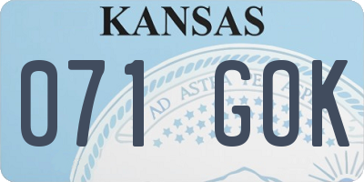 KS license plate 071GOK