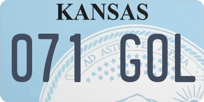 KS license plate 071GOL