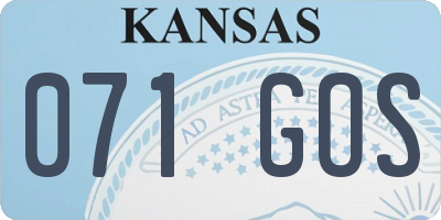 KS license plate 071GOS