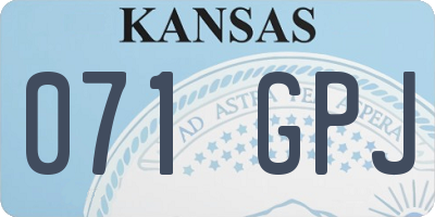 KS license plate 071GPJ