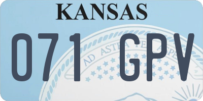 KS license plate 071GPV