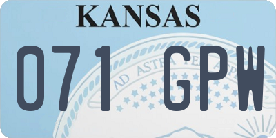KS license plate 071GPW