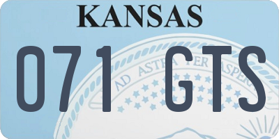 KS license plate 071GTS