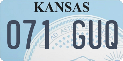 KS license plate 071GUQ
