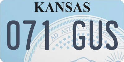 KS license plate 071GUS