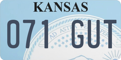 KS license plate 071GUT
