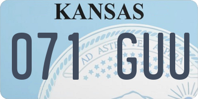 KS license plate 071GUU