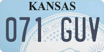 KS license plate 071GUV