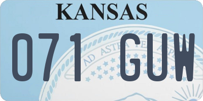 KS license plate 071GUW