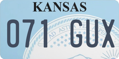 KS license plate 071GUX