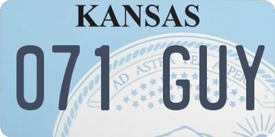 KS license plate 071GUY