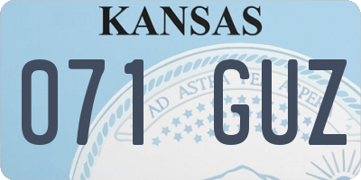 KS license plate 071GUZ