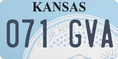 KS license plate 071GVA