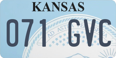 KS license plate 071GVC