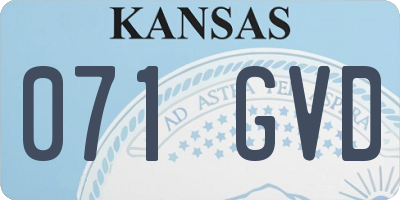 KS license plate 071GVD