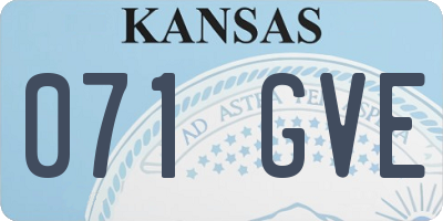KS license plate 071GVE