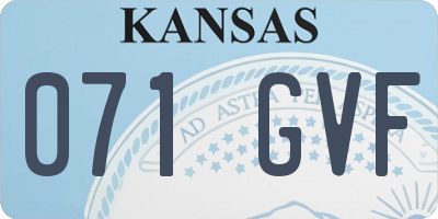 KS license plate 071GVF