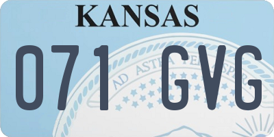 KS license plate 071GVG
