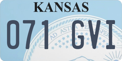 KS license plate 071GVI