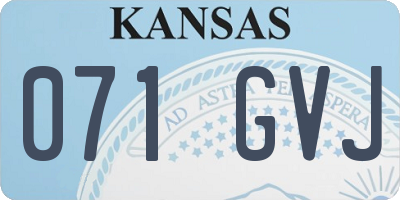KS license plate 071GVJ