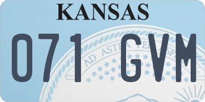 KS license plate 071GVM