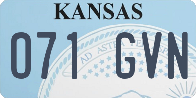 KS license plate 071GVN