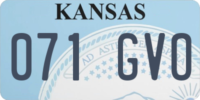 KS license plate 071GVO