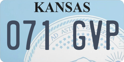 KS license plate 071GVP