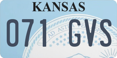 KS license plate 071GVS