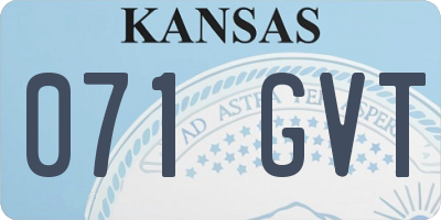 KS license plate 071GVT