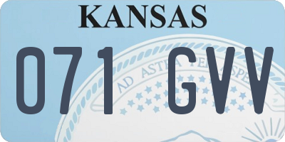 KS license plate 071GVV