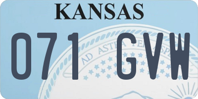 KS license plate 071GVW