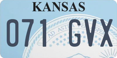 KS license plate 071GVX