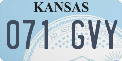 KS license plate 071GVY
