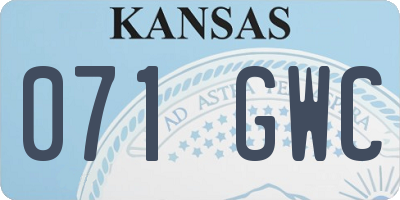 KS license plate 071GWC