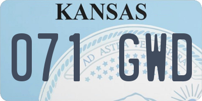 KS license plate 071GWD