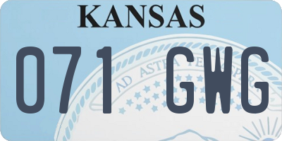 KS license plate 071GWG