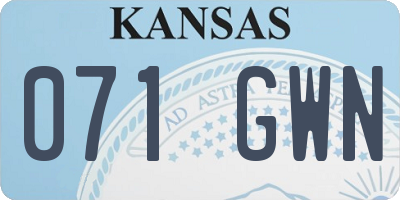 KS license plate 071GWN