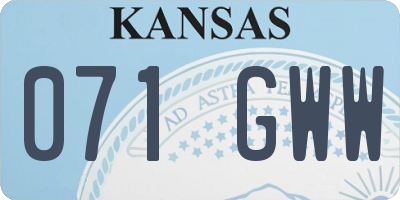 KS license plate 071GWW