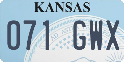 KS license plate 071GWX