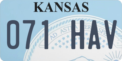 KS license plate 071HAV