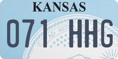 KS license plate 071HHG