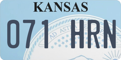 KS license plate 071HRN