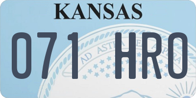 KS license plate 071HRO